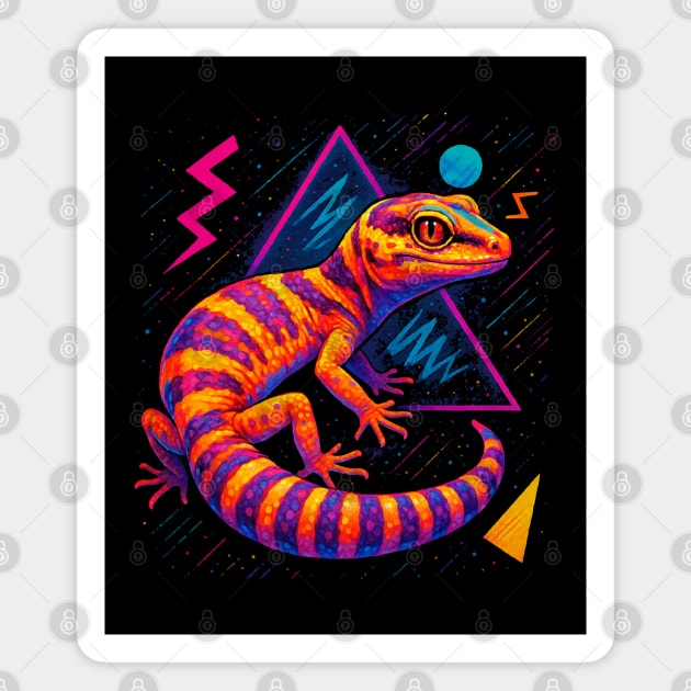 Retro Neon Texas Banded Gecko Magnet by Reptiq's Store